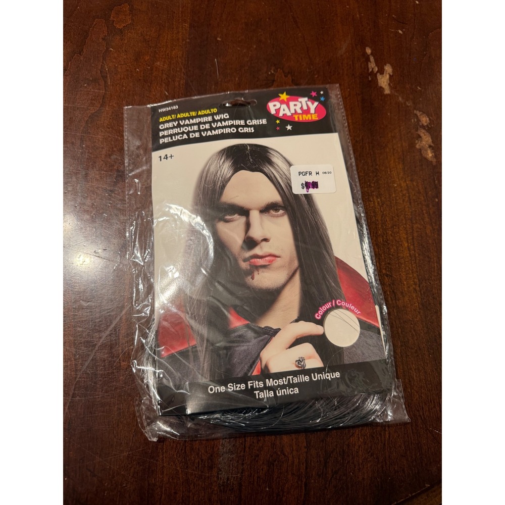Party Time Grey Vampire Wig Adult Halloween Costume Accessory HW34183 One Size